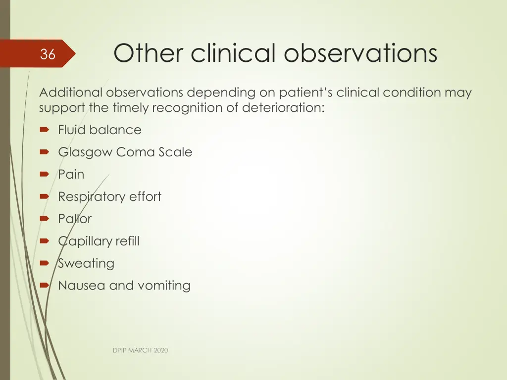 other clinical observations