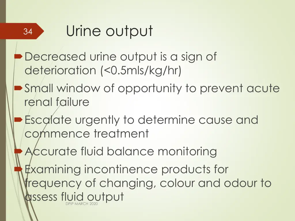 urine output