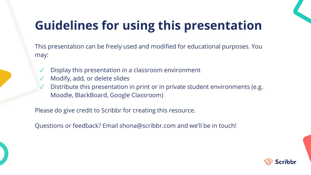 guidelines for using this presentation