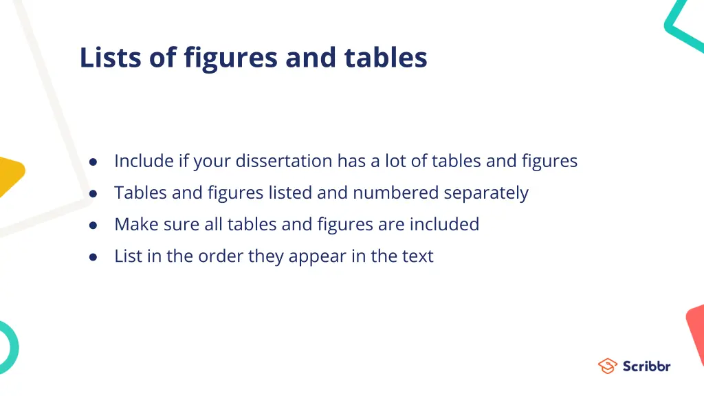 lists of figures and tables