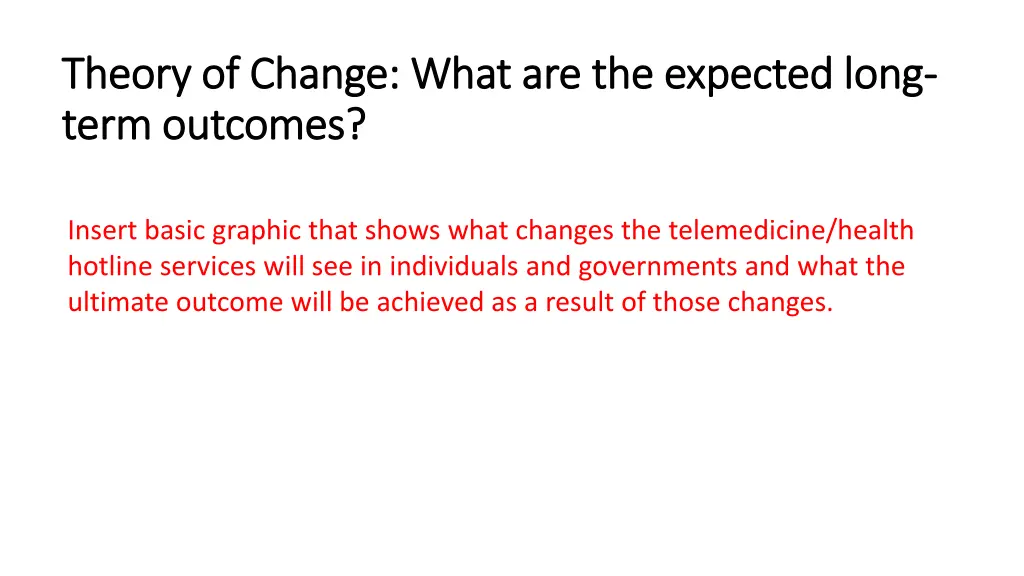 theory of change what are the expected long