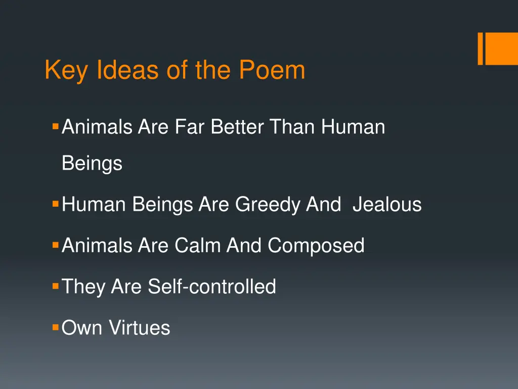 key ideas of the poem