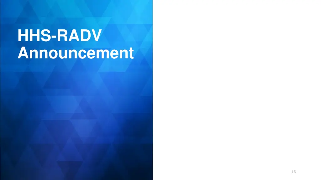 hhs radv announcement