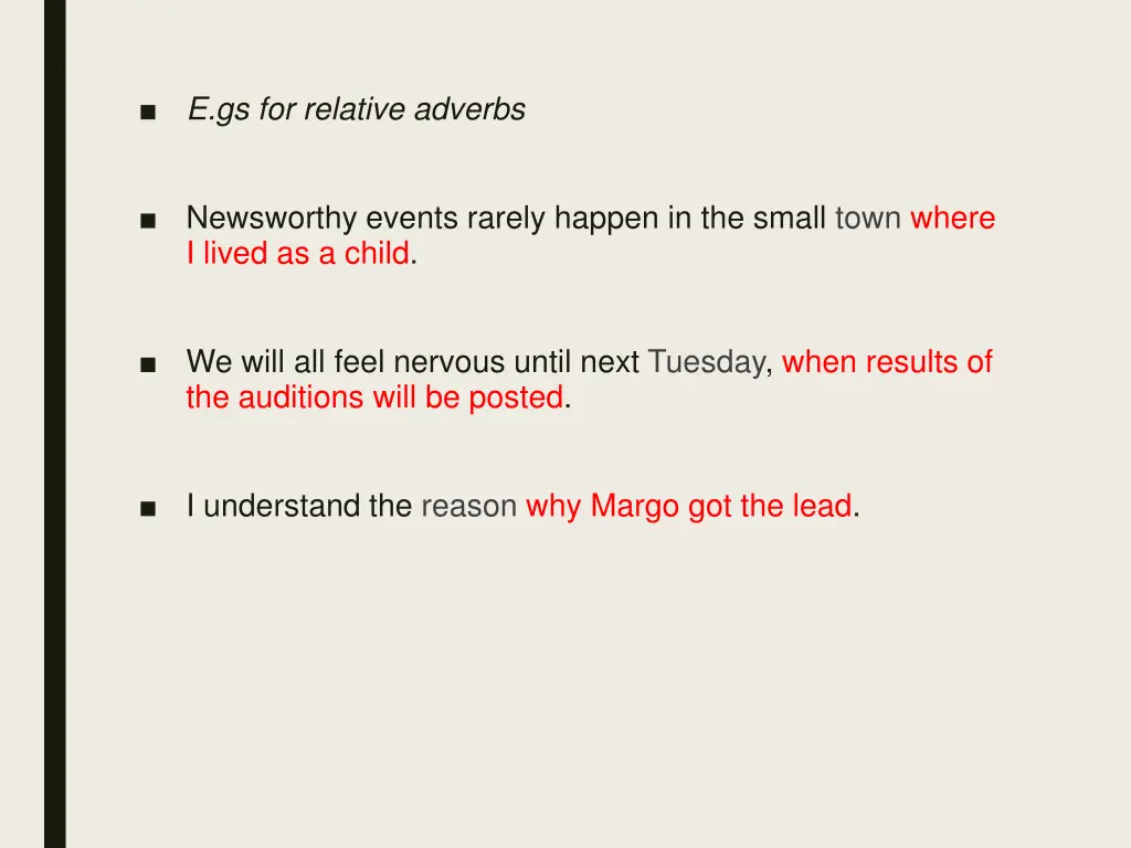 e gs for relative adverbs