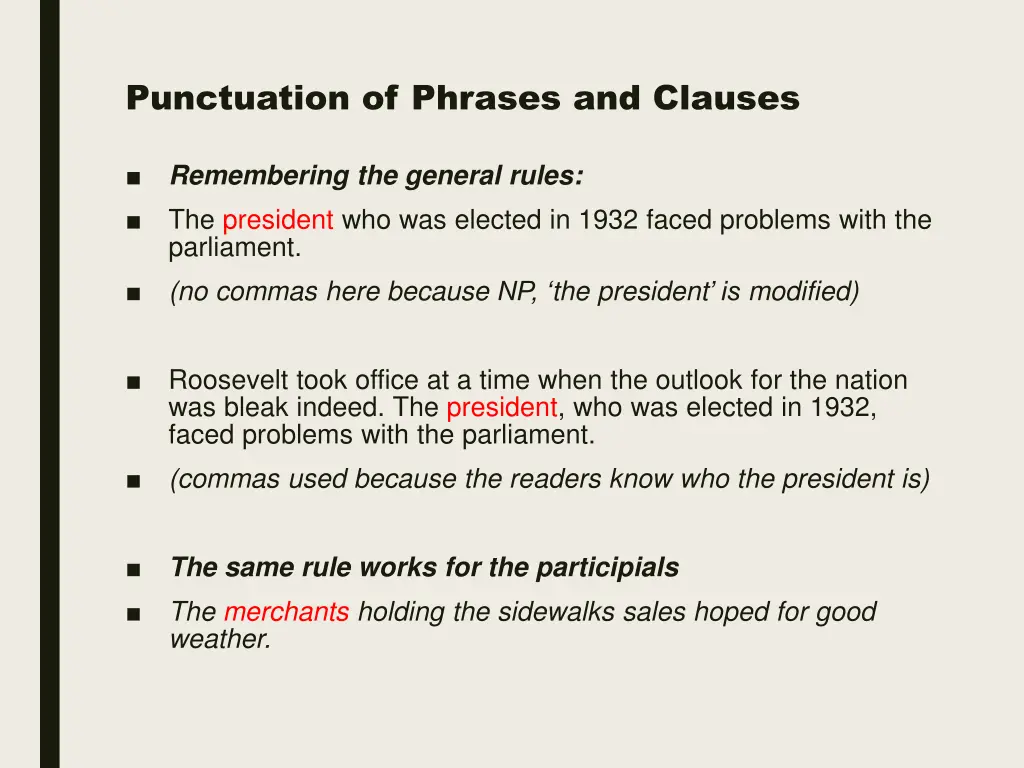 punctuation of phrases and clauses