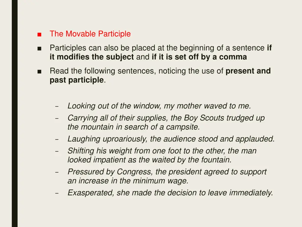 the movable participle