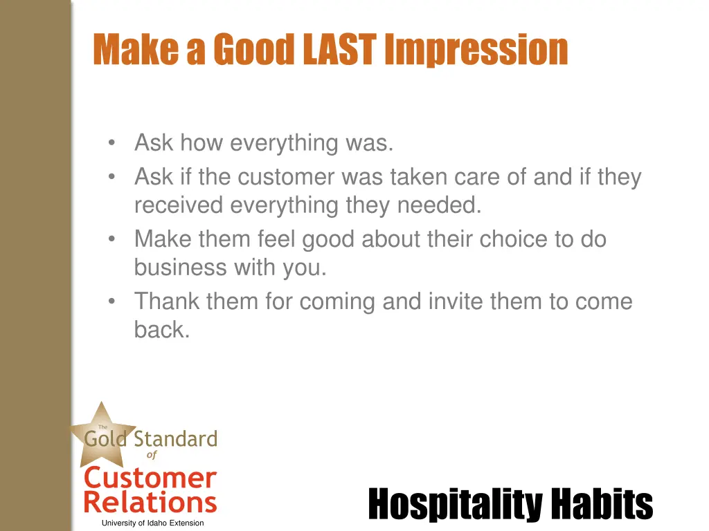 make a good last impression