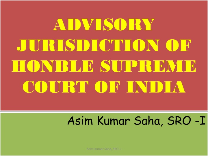 advisory jurisdiction of honble supreme court