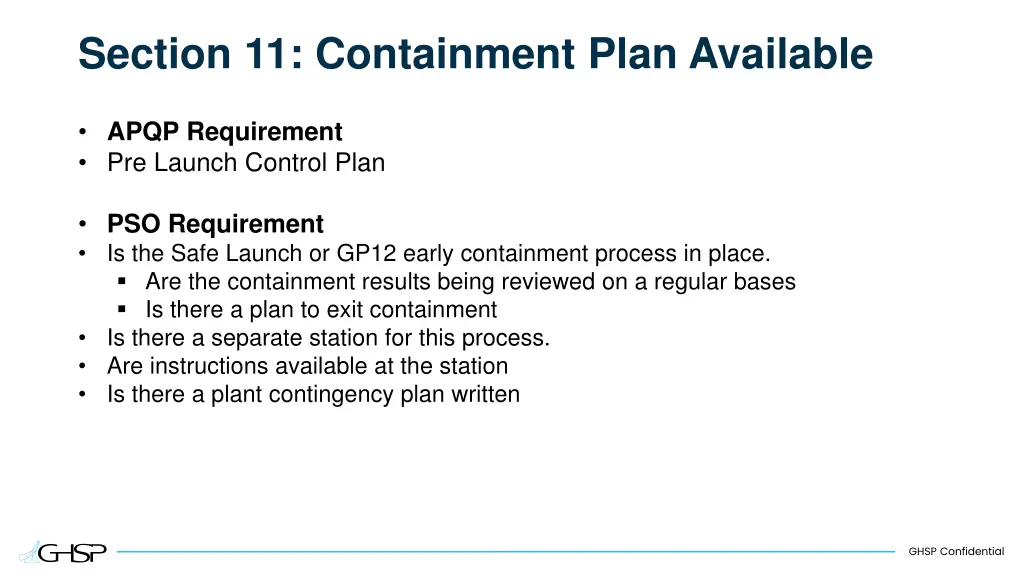 section 11 containment plan available