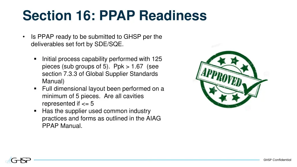 section 16 ppap readiness