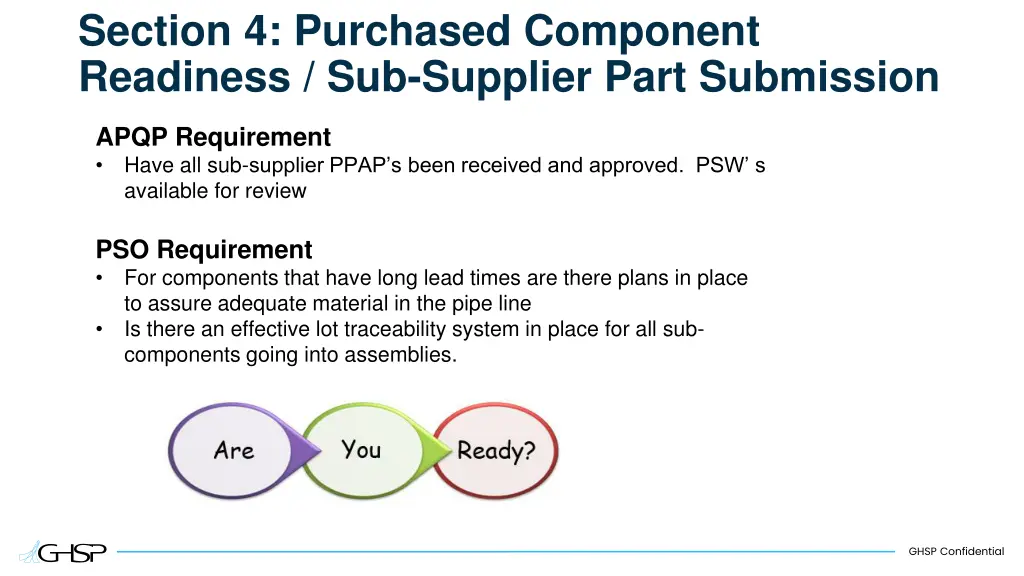 section 4 purchased component readiness