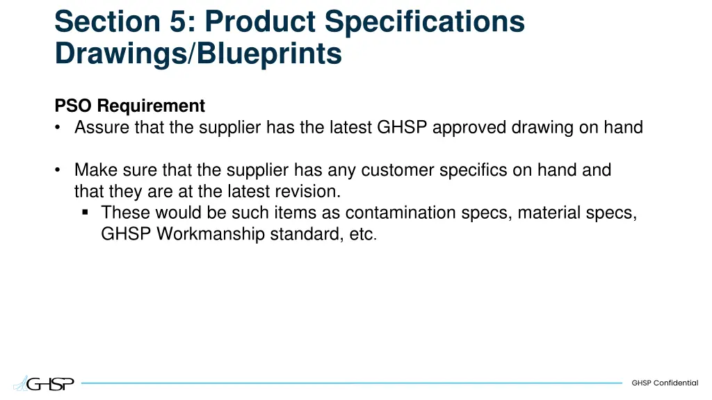 section 5 product specifications drawings