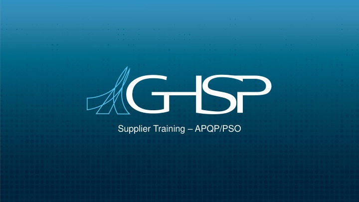 supplier training apqp pso