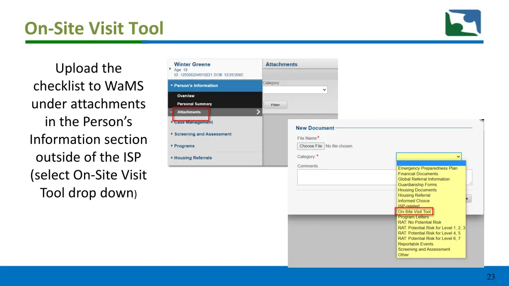 on site visit tool 2