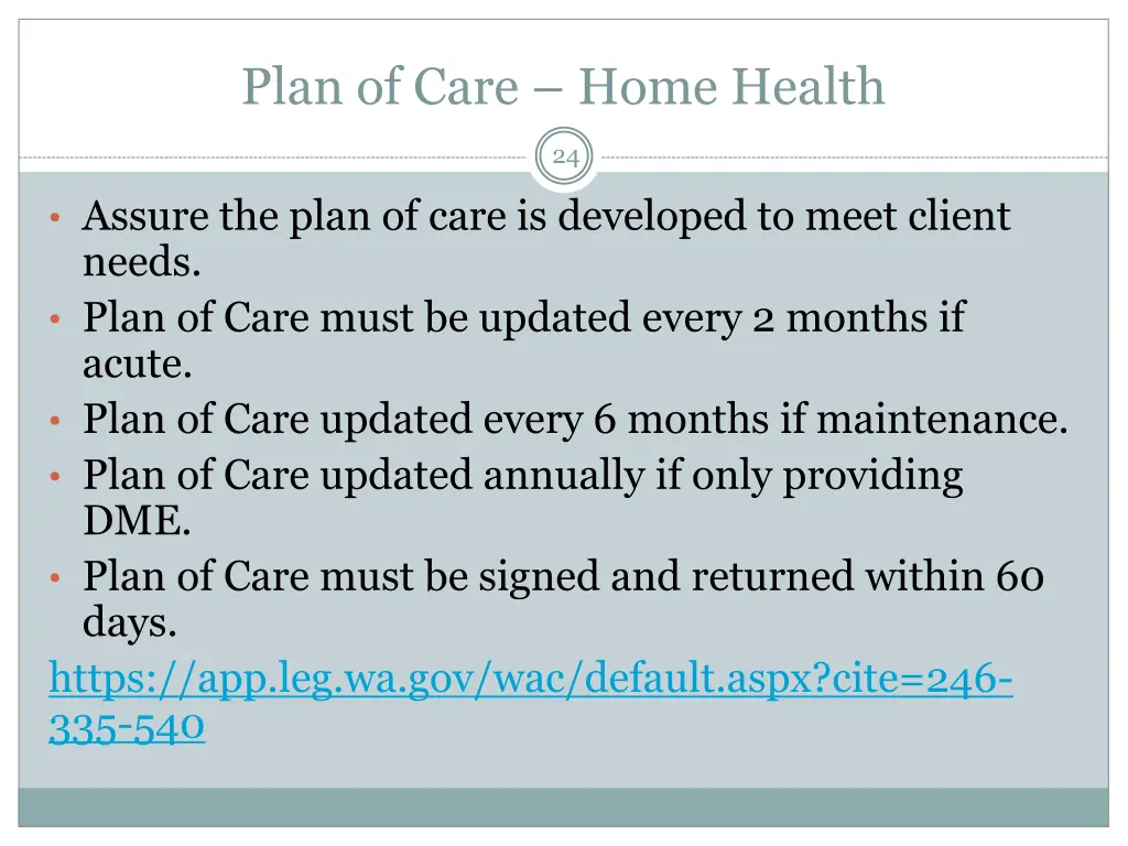 plan of care home health