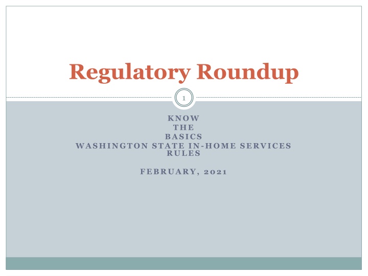 regulatory roundup