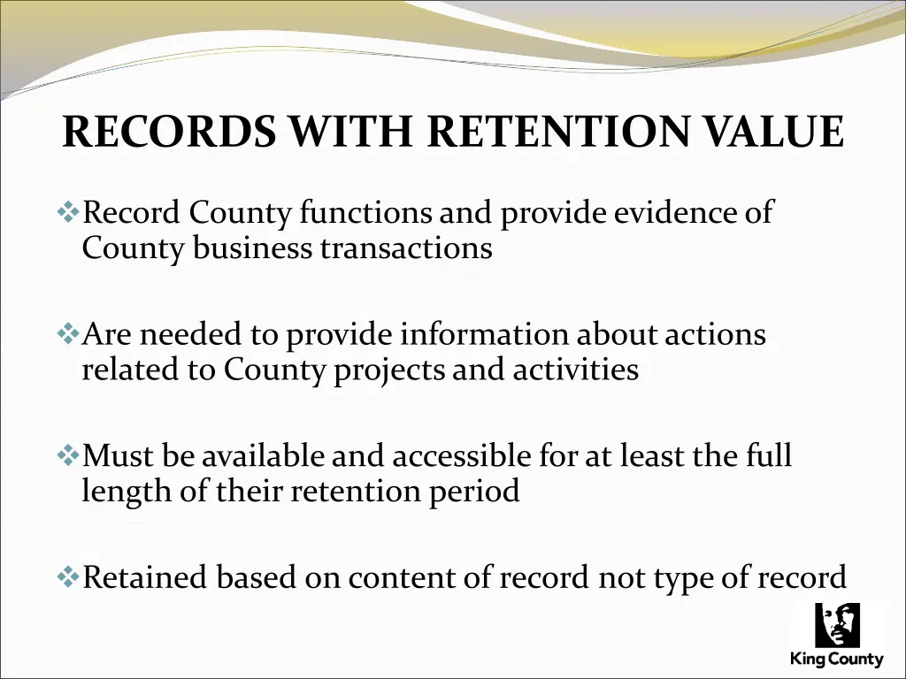 records with retention value