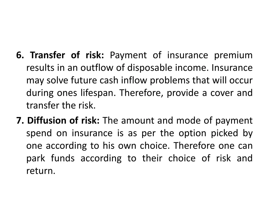 6 transfer of risk payment of insurance premium