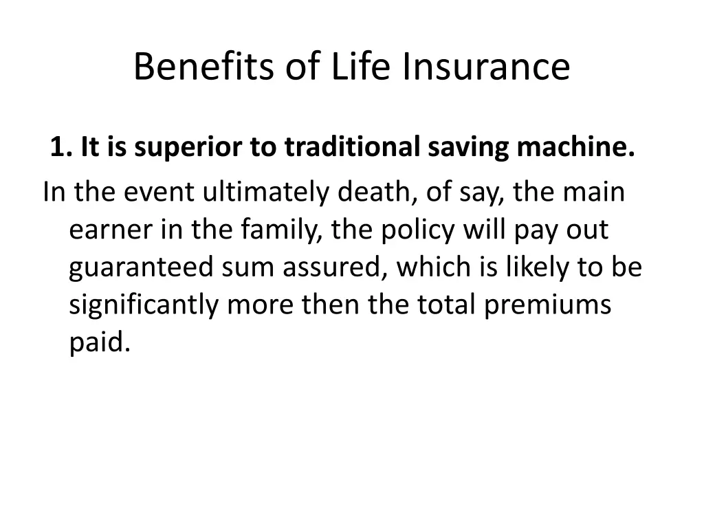 benefits of life insurance