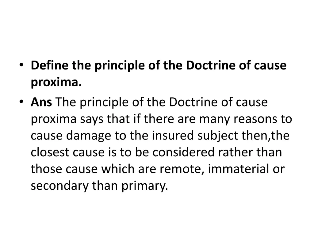 define the principle of the doctrine of cause