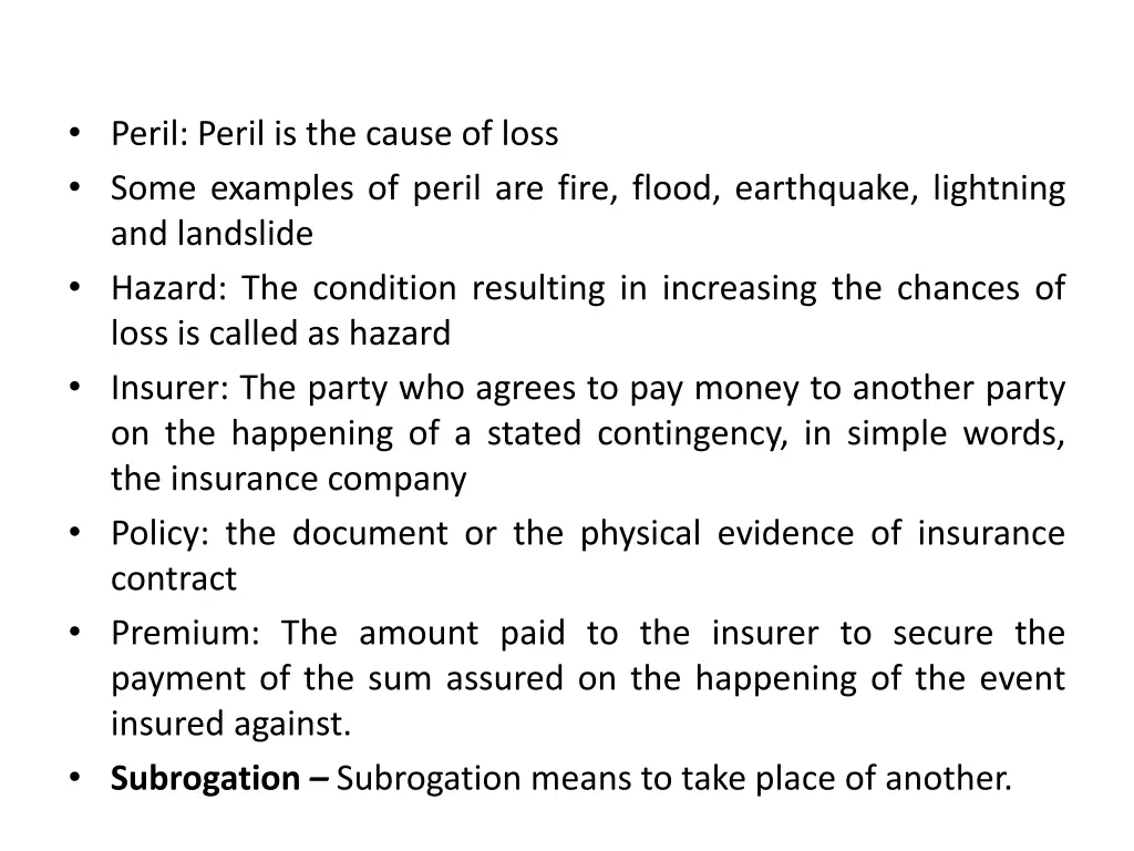 peril peril is the cause of loss some examples