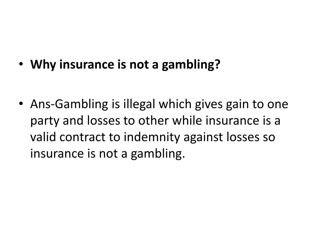 why insurance is not a gambling