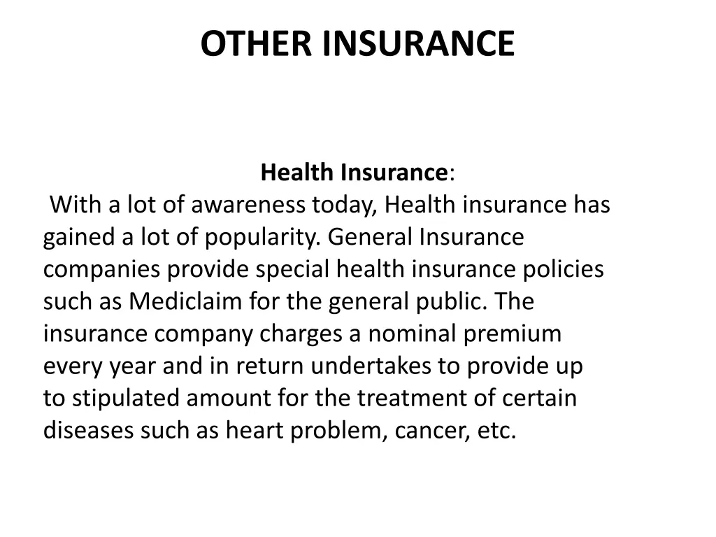 other insurance