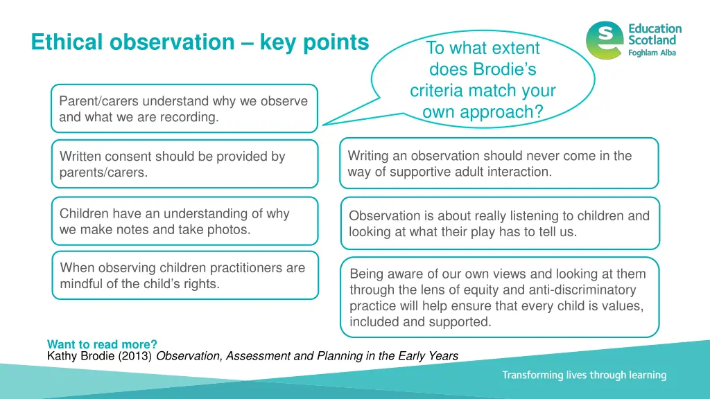 ethical observation key points