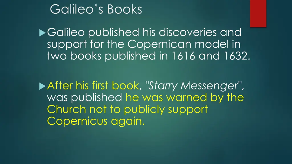 galileo s books