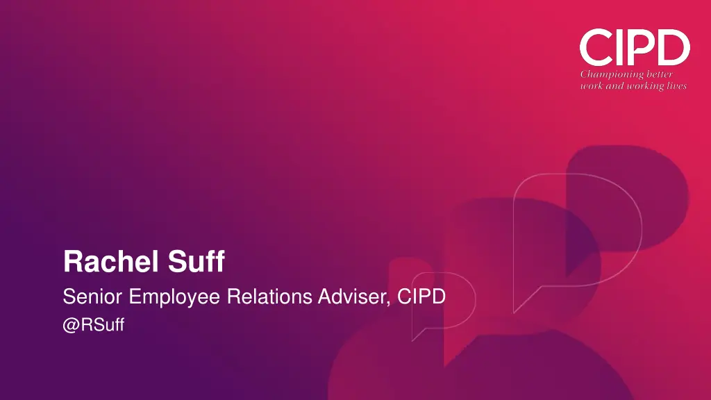 rachel suff senior employee relations adviser