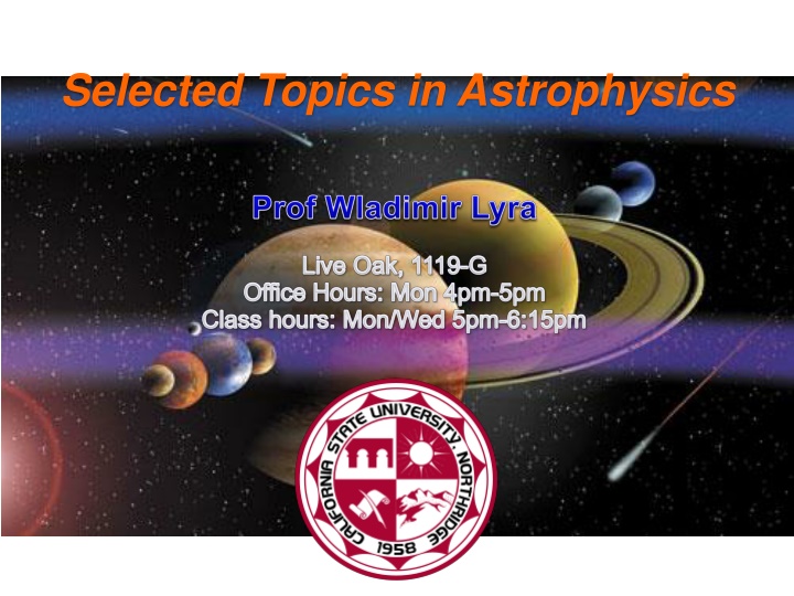 selected topics in astrophysics