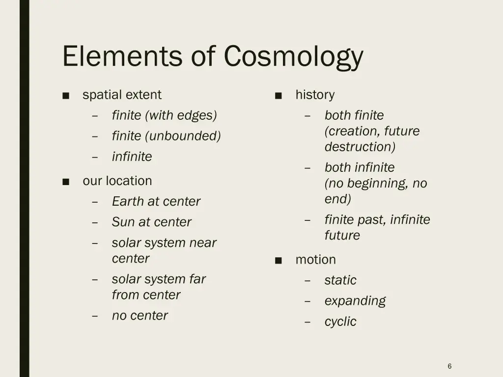 elements of cosmology