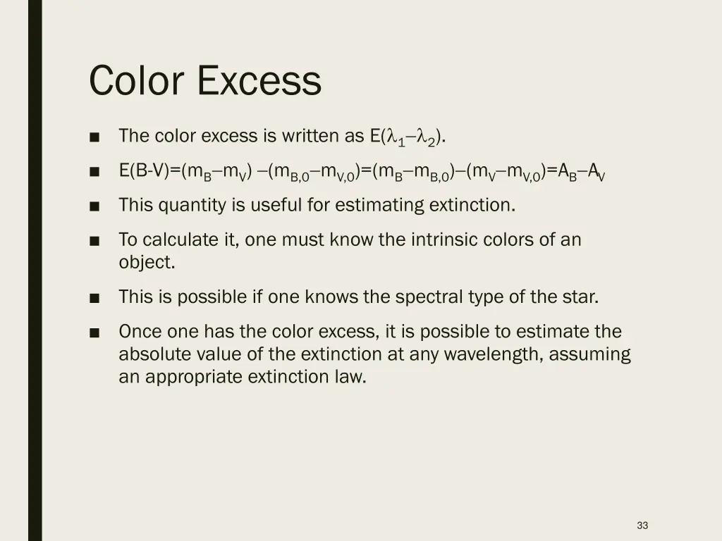 color excess