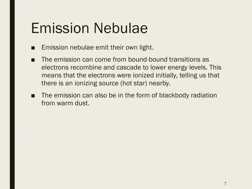 emission nebulae