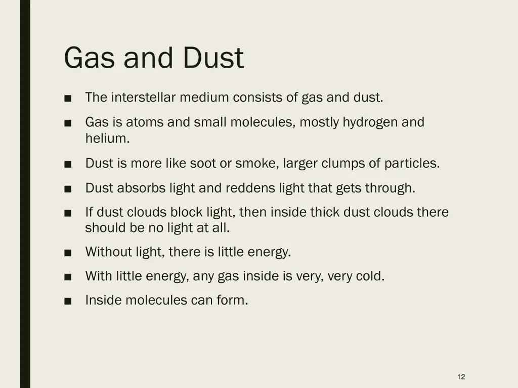 gas and dust