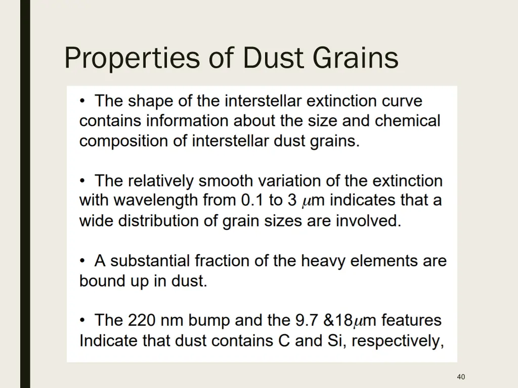 properties of dust grains