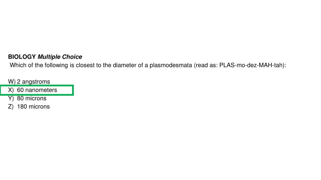 biology multiple choice which of the following 1