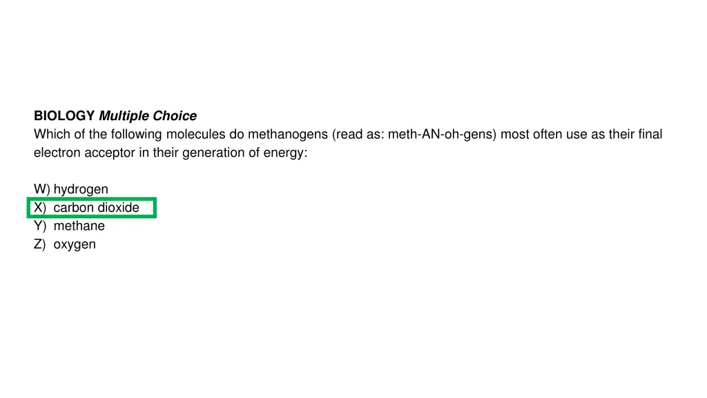 biology multiple choice which of the following