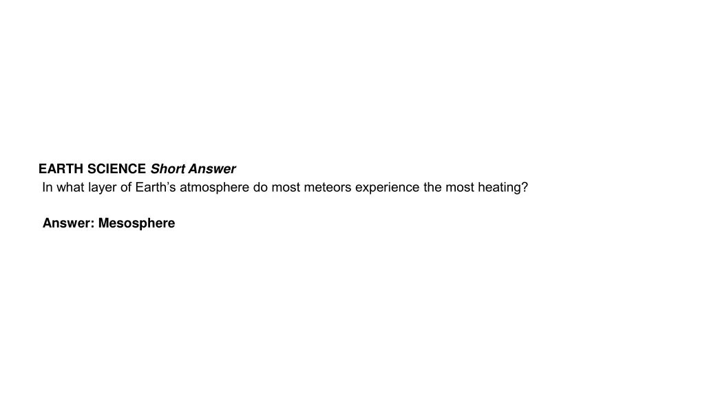 earth science short answer in what layer of earth