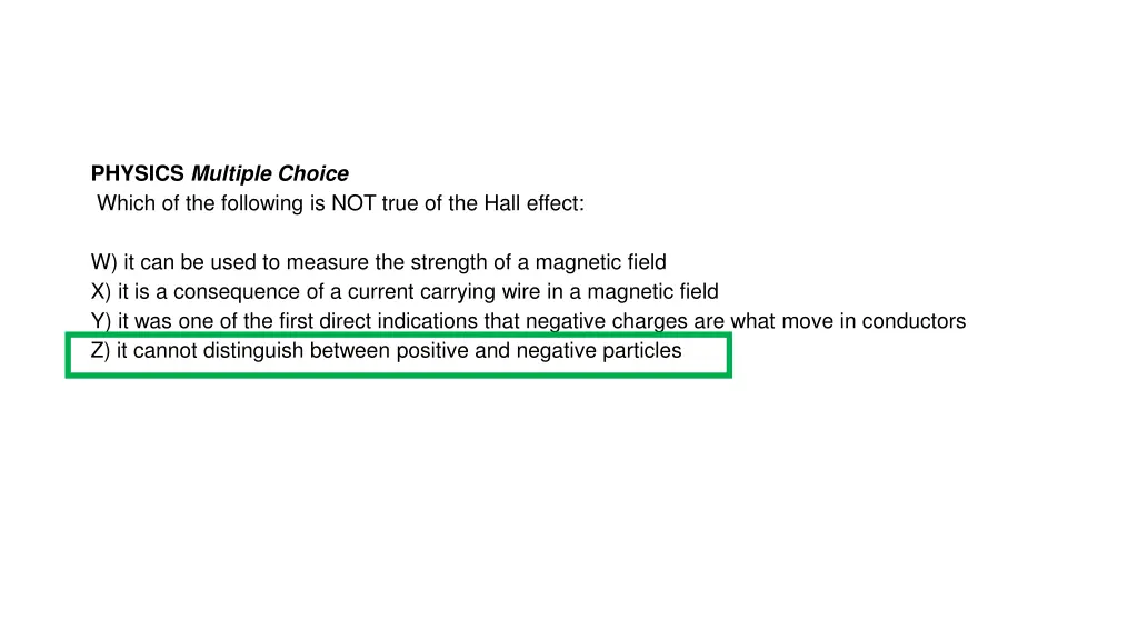 physics multiple choice which of the following 2