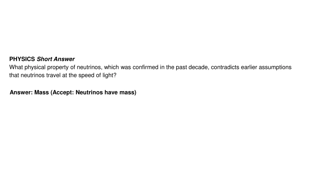 physics short answer what physical property