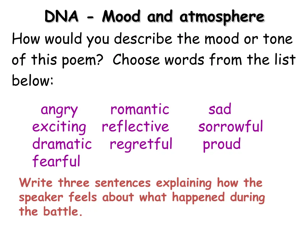 dna mood and atmosphere how would you describe