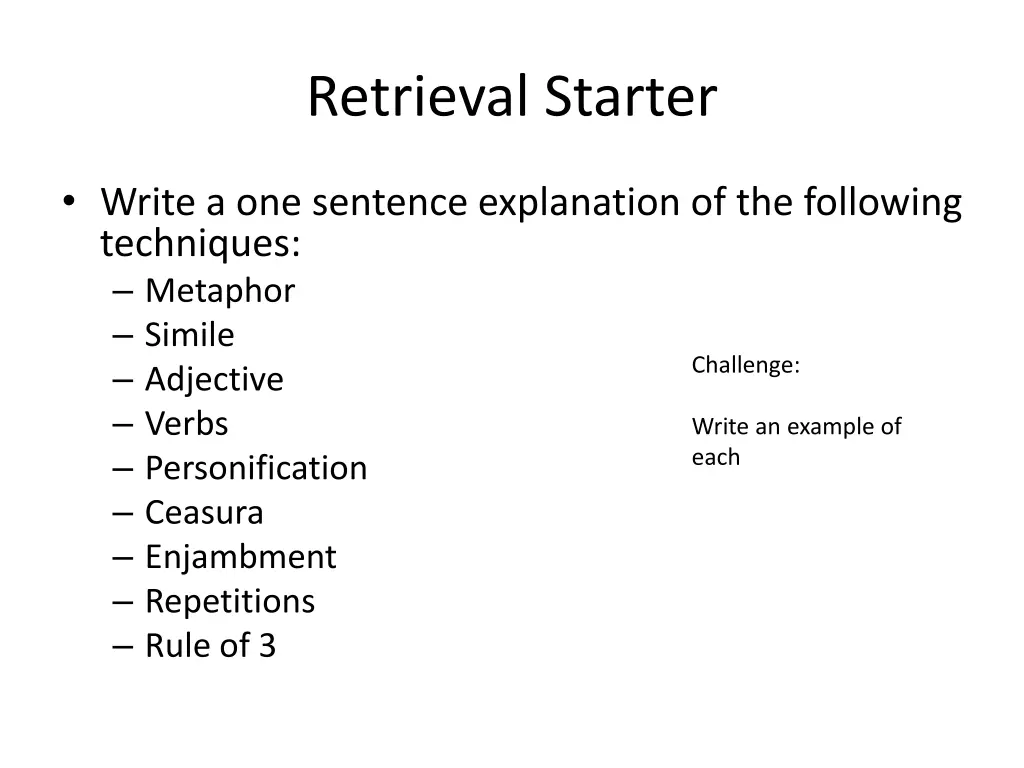 retrieval starter