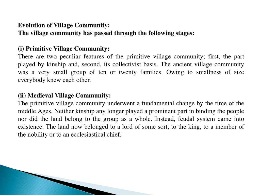 evolution of village community the village