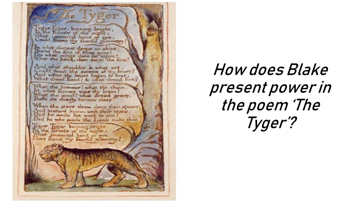 how does blake present power in the poem the tyger