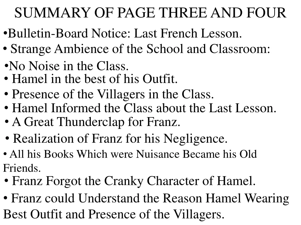 summary of page three and four