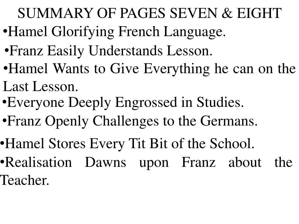 summary of pages seven eight hamel glorifying