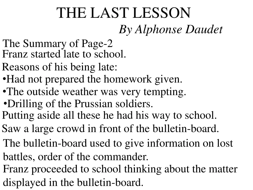 the last lesson by alphonse daudet the summary