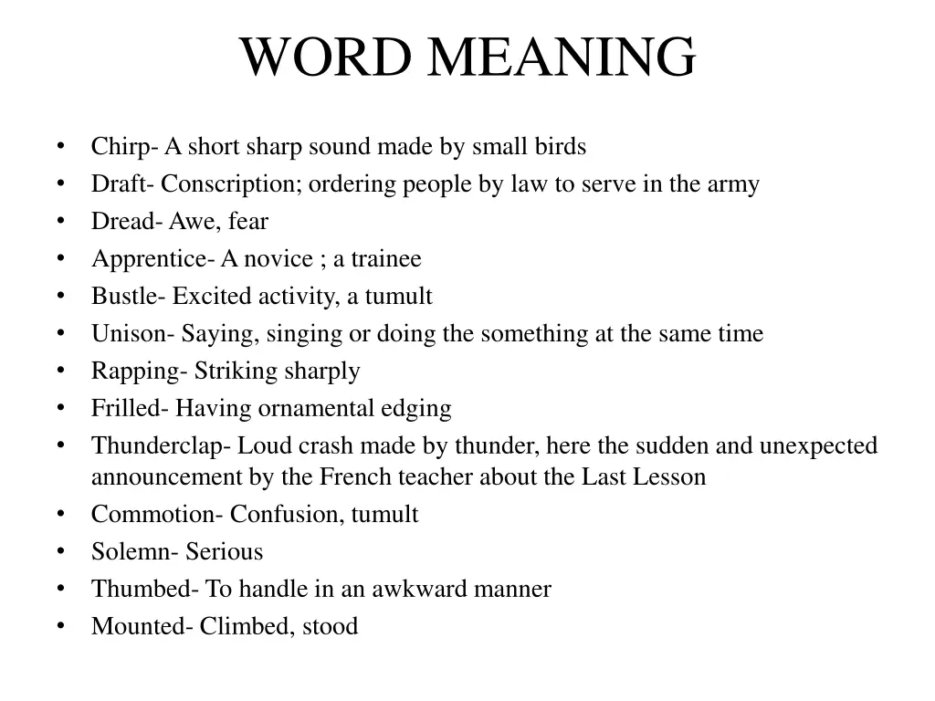 word meaning