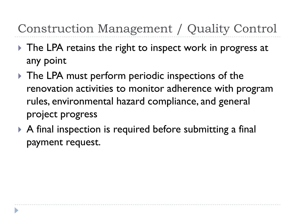 construction management quality control